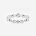 GWA050 - 2 ctw Marquise and Round Lab Grown Diamond Floating Eternity Band - 3mm Width