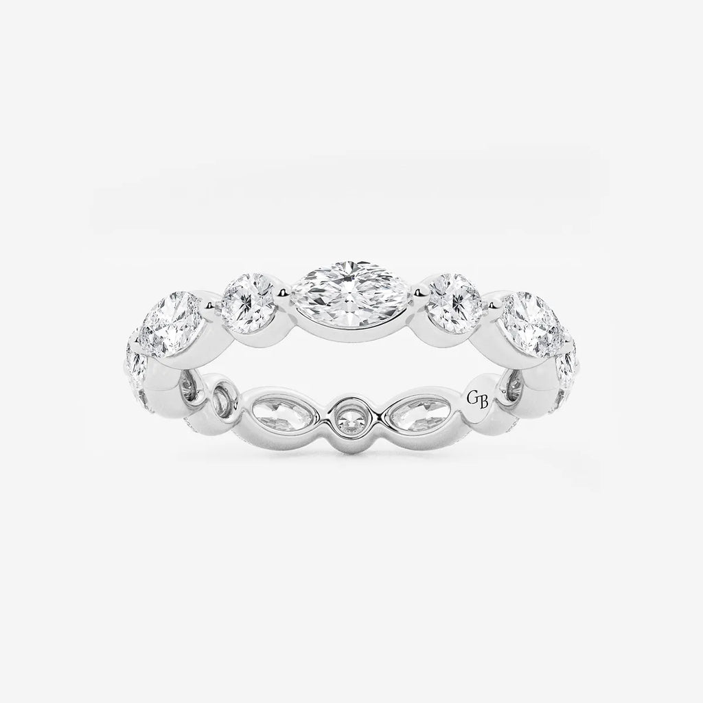 GWA050 - product video for 2 ctw Marquise and Round Lab Grown Diamond Floating Eternity Band - 3mm Width