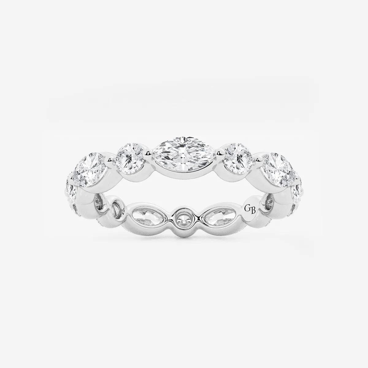 GWA050 - product video for 2 ctw Marquise and Round Lab Grown Diamond Floating Eternity Band - 3mm Width