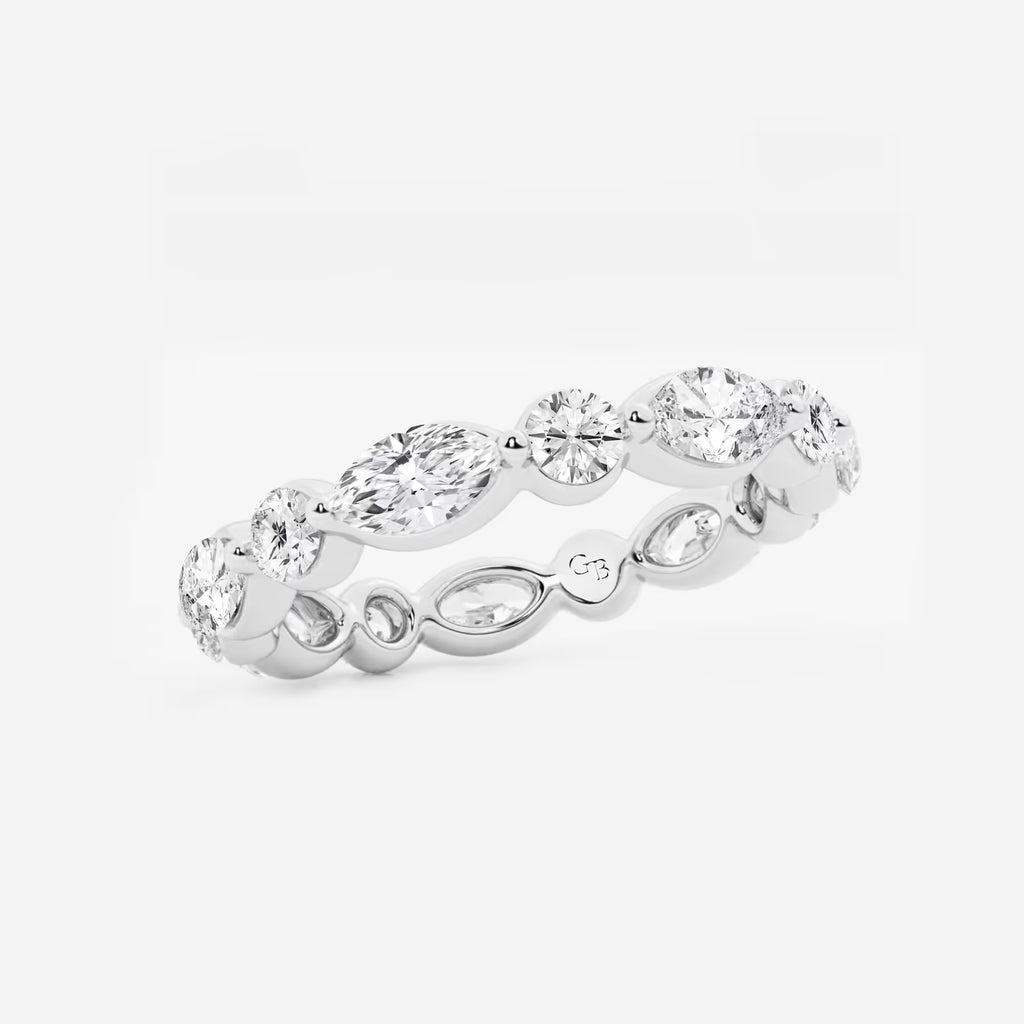 GWA050 - Additional Image 1 for  2 ctw Marquise and Round Lab Grown Diamond Floating Eternity Band - 3mm Width