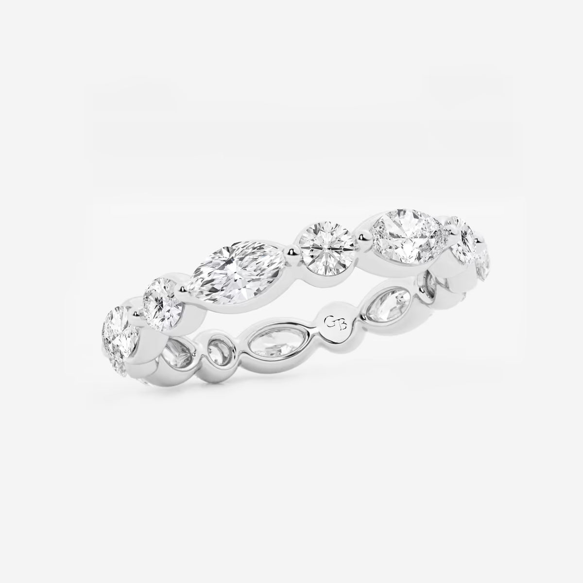 GWA050 - Additional Image 1 for  2 ctw Marquise and Round Lab Grown Diamond Floating Eternity Band - 3mm Width
