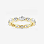 GWA050 - product video for 2 ctw Marquise and Round Lab Grown Diamond Floating Eternity Band - 3mm Width