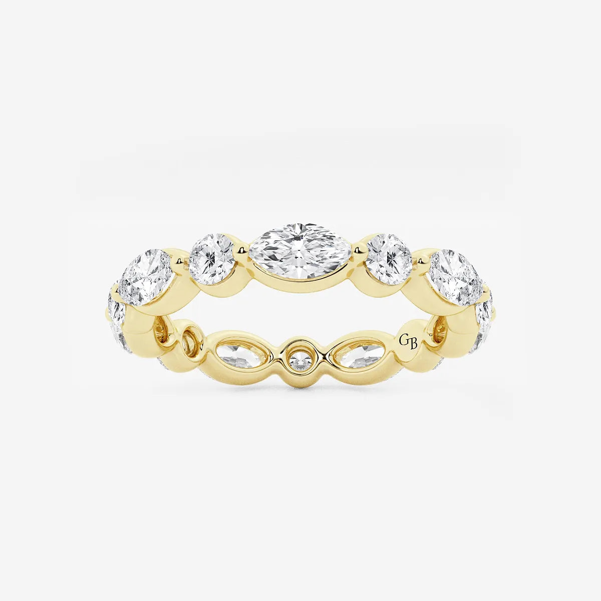 GWA050 - product video for 2 ctw Marquise and Round Lab Grown Diamond Floating Eternity Band - 3mm Width