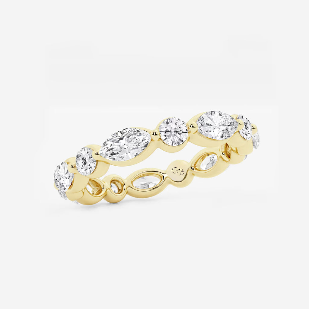 GWA050 - Additional Image 1 for  2 ctw Marquise and Round Lab Grown Diamond Floating Eternity Band - 3mm Width