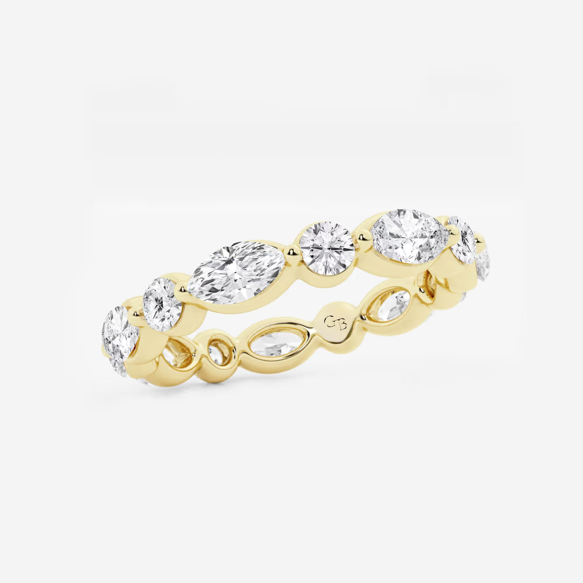GWA050 - Additional Image 1 for  2 ctw Marquise and Round Lab Grown Diamond Floating Eternity Band - 3mm Width