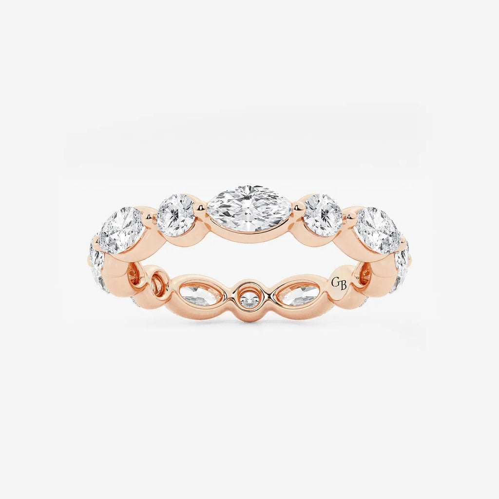 GWA050 - product video for 2 ctw Marquise and Round Lab Grown Diamond Floating Eternity Band - 3mm Width