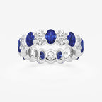 GWA051 - product video for 5.4x3.8 mm Oval Cut Sapphire and 2 5/8 ctw Oval Lab Grown Diamond Eternity Band - 5.5mm Width