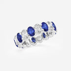 GWA051 - Additional Image 1 for  5.4x3.8 mm Oval Cut Sapphire and 2 5/8 ctw Oval Lab Grown Diamond Eternity Band - 5.5mm Width