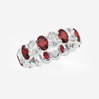 GWA051 - Additional Image 1 for  4.9x3.4 mm Oval Cut Ruby and 2 5/8 ctw Oval Lab Grown Diamond Eternity Band - 5mm Width