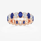 GWA051 - product video for 5.4x3.8 mm Oval Cut Sapphire and 2 5/8 ctw Oval Lab Grown Diamond Eternity Band - 5.5mm Width