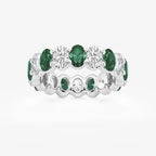 GWA051 - product video for 5.4x3.8 mm Oval Cut Emerald and 2 5/8 ctw Oval Lab Grown Diamond Eternity Band - 5.5mm Width