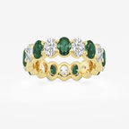 GWA051 - product video for 5.4x3.8 mm Oval Cut Emerald and 2 5/8 ctw Oval Lab Grown Diamond Eternity Band - 5.5mm Width