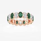 GWA051 - product video for 5.4x3.8 mm Oval Cut Emerald and 2 5/8 ctw Oval Lab Grown Diamond Eternity Band - 5.5mm Width