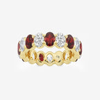 GWA051 - product video for 5.4x3.8 mm Oval Cut Ruby and 2 5/8 ctw Oval Lab Grown Diamond Eternity Band - 5.5mm Width