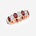 GWA051 - Additional Image 1 for  5.4x3.8 mm Oval Cut Ruby and 2 5/8 ctw Oval Lab Grown Diamond Eternity Band - 5.5mm Width