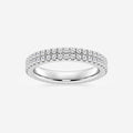 GWA052 - 1 ctw Round Lab Grown Diamond Petite Two Row Micro Pave Eternity Band - 3.1mm Width
