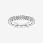 GWA052 - product video for 1 ctw Round Lab Grown Diamond Petite Two Row Micro Pave Eternity Band - 3.1mm Width