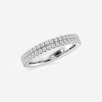 GWA052 - Additional Image 1 for  1 ctw Round Lab Grown Diamond Petite Two Row Micro Pave Eternity Band - 3.1mm Width