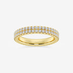 GWA052 - product video for 1 ctw Round Lab Grown Diamond Petite Two Row Micro Pave Eternity Band - 3.1mm Width