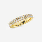GWA052 - Additional Image 1 for  1 ctw Round Lab Grown Diamond Petite Two Row Micro Pave Eternity Band - 3.1mm Width