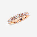 GWA052 - Additional Image 1 for  1 ctw Round Lab Grown Diamond Petite Two Row Micro Pave Eternity Band - 3.1mm Width