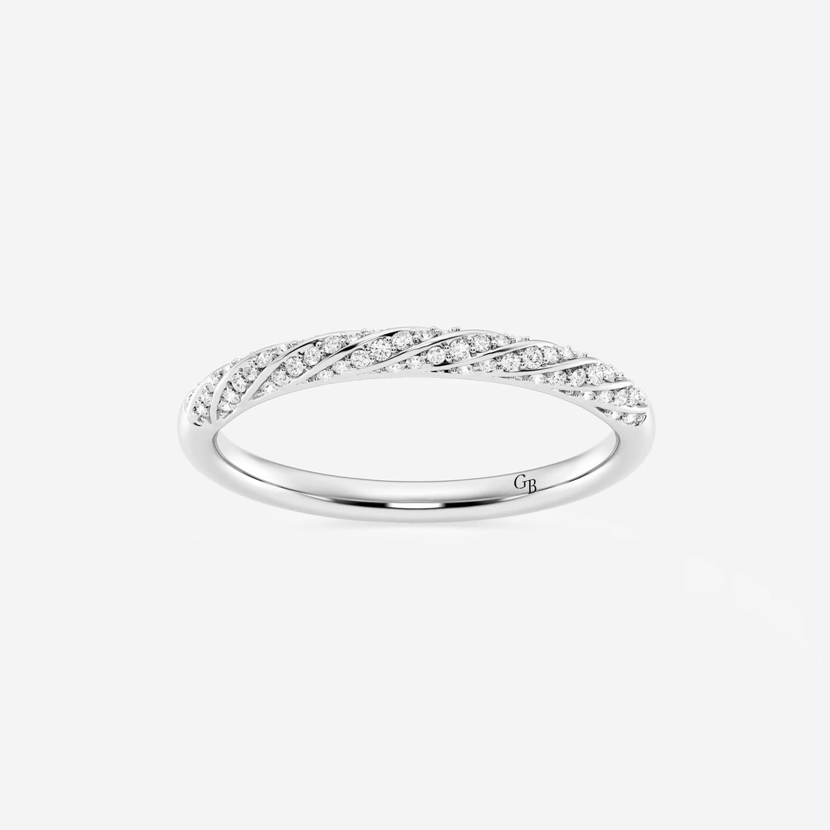 GWA053 - 1/5 ctw Round Lab Grown Diamond Twist Wedding Band