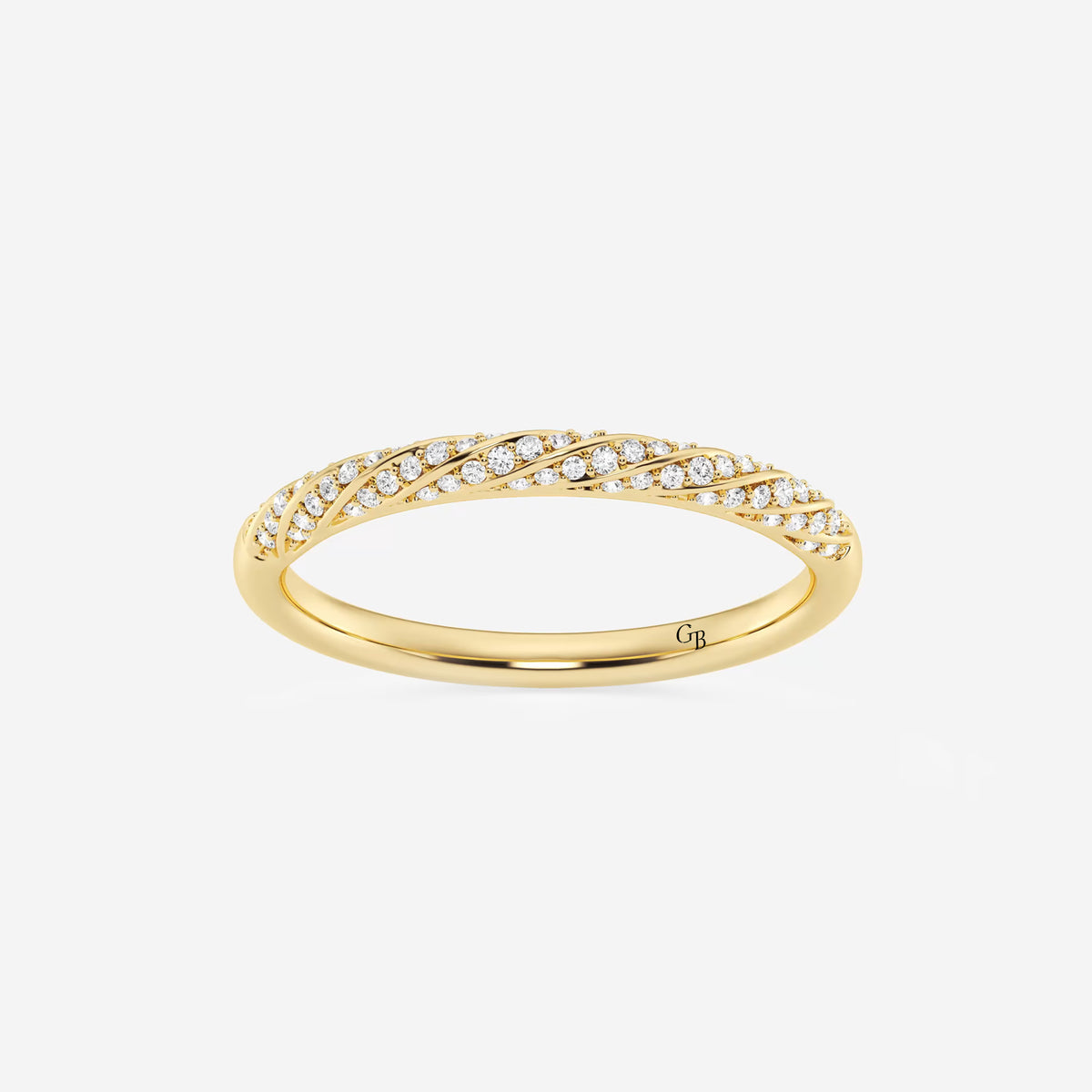 GWA053 - 1/5 ctw Round Lab Grown Diamond Twist Wedding Band