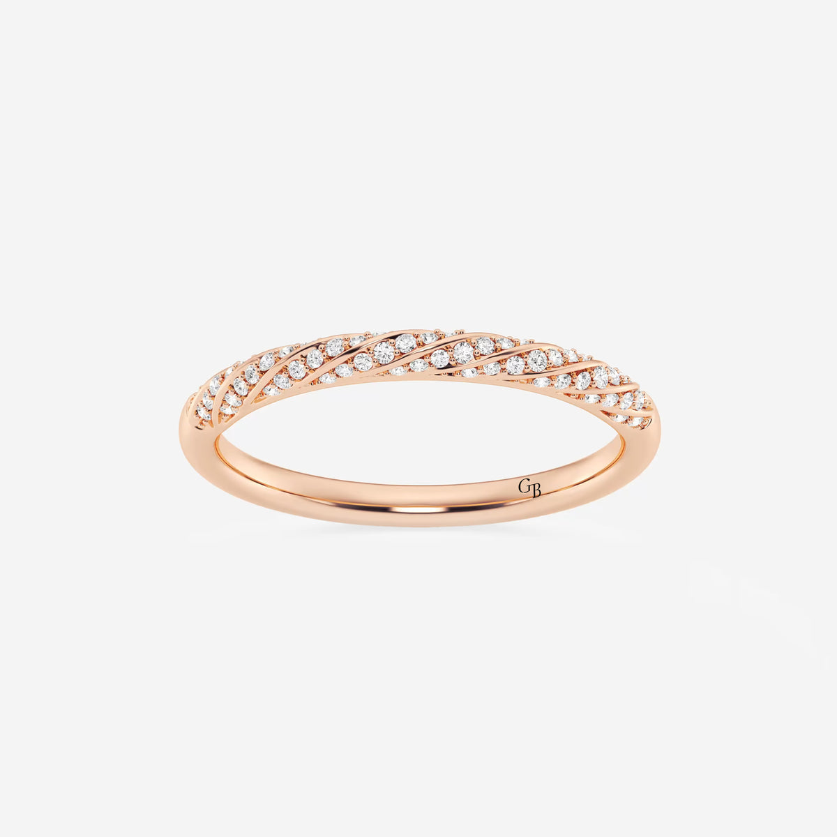 GWA053 - 1/5 ctw Round Lab Grown Diamond Twist Wedding Band