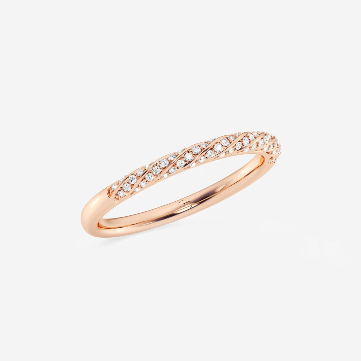 GWA053 - Additional Image 1 for  1/5 ctw Round Lab Grown Diamond Twist Wedding Band