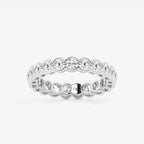GWA054 - 2 ctw Round Lab Grown Diamond Half Bezel Eternity Band - 3.6mm Width