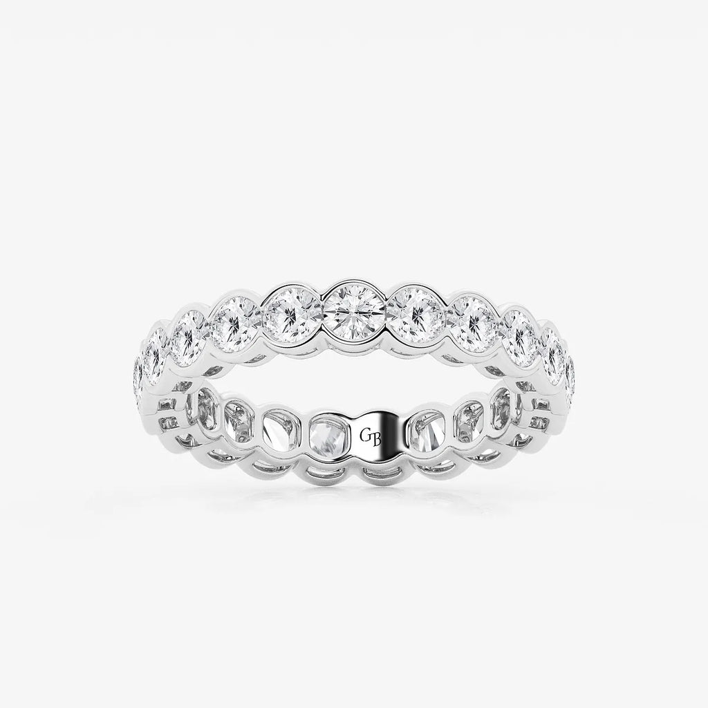 GWA054 - product video for 2 ctw Round Lab Grown Diamond Half Bezel Eternity Band - 3.6mm Width