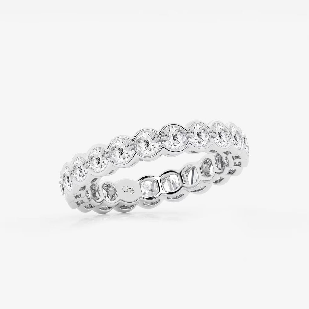 GWA054 - Additional Image 1 for  2 ctw Round Lab Grown Diamond Half Bezel Eternity Band - 3.6mm Width