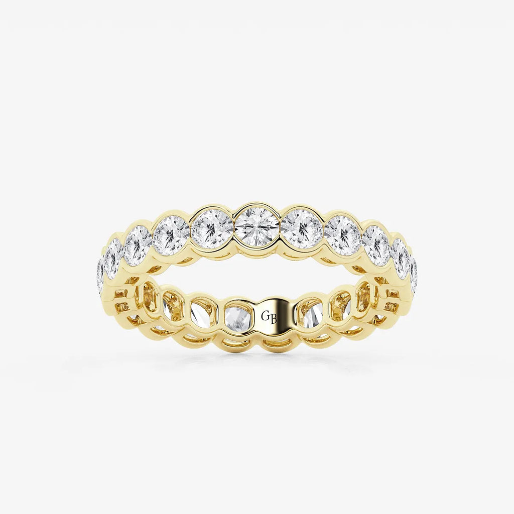GWA054 - product video for 2 ctw Round Lab Grown Diamond Half Bezel Eternity Band - 3.6mm Width