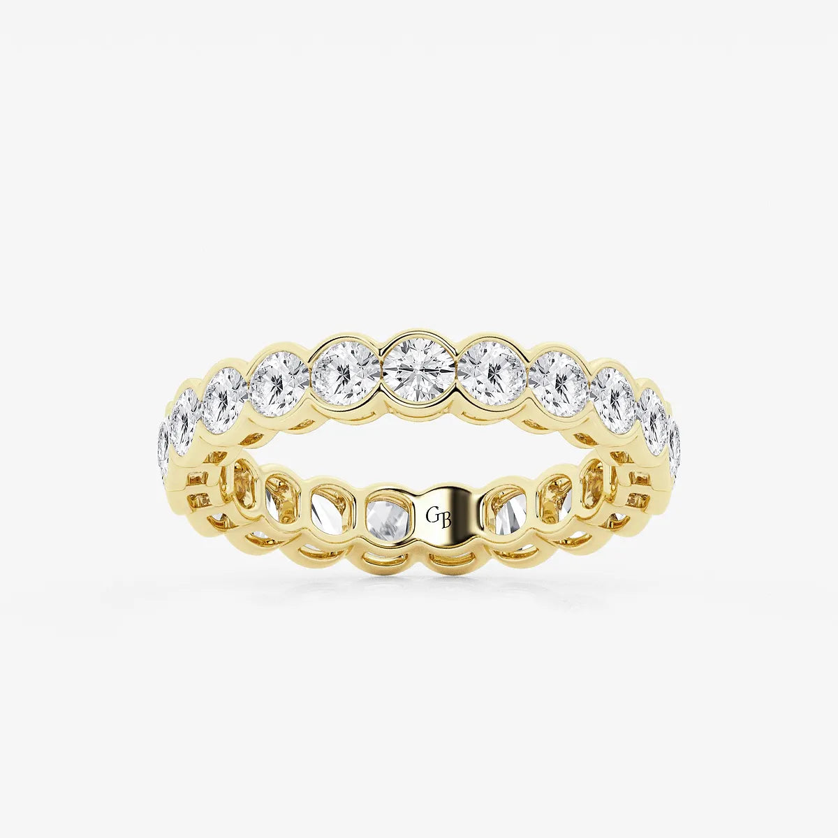 GWA054 - product video for 2 ctw Round Lab Grown Diamond Half Bezel Eternity Band - 3.6mm Width