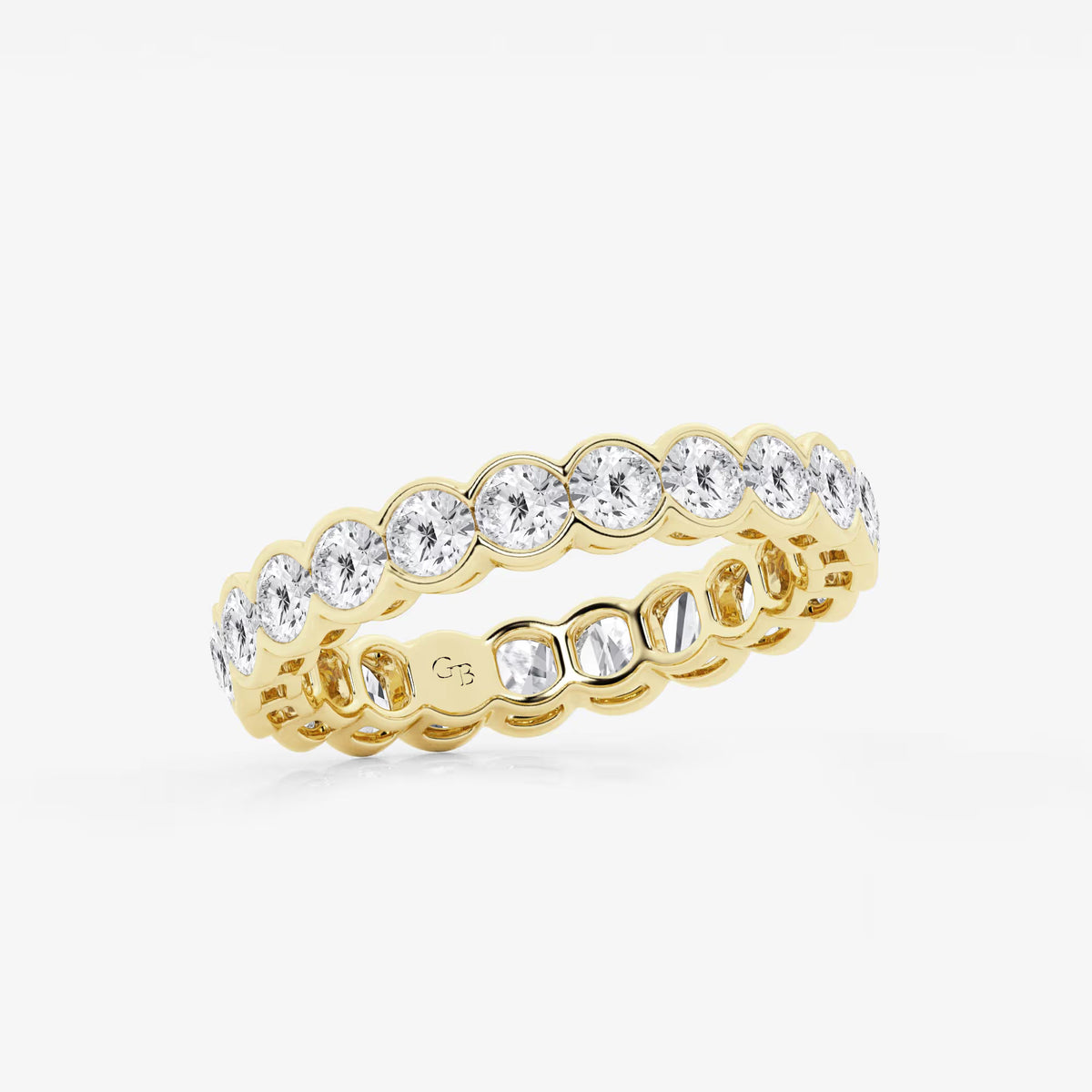 GWA054 - Additional Image 1 for  2 ctw Round Lab Grown Diamond Half Bezel Eternity Band - 3.6mm Width