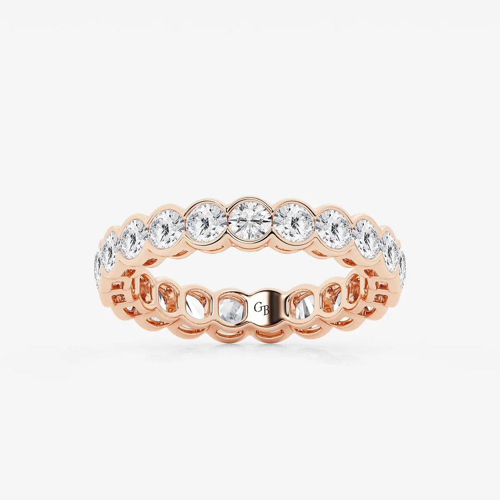 GWA054 - product video for 2 ctw Round Lab Grown Diamond Half Bezel Eternity Band - 3.6mm Width