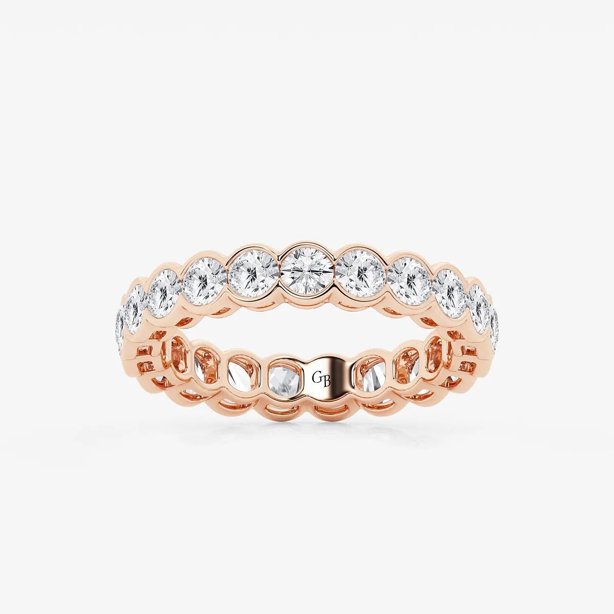 GWA054 - product video for 2 ctw Round Lab Grown Diamond Half Bezel Eternity Band - 3.6mm Width