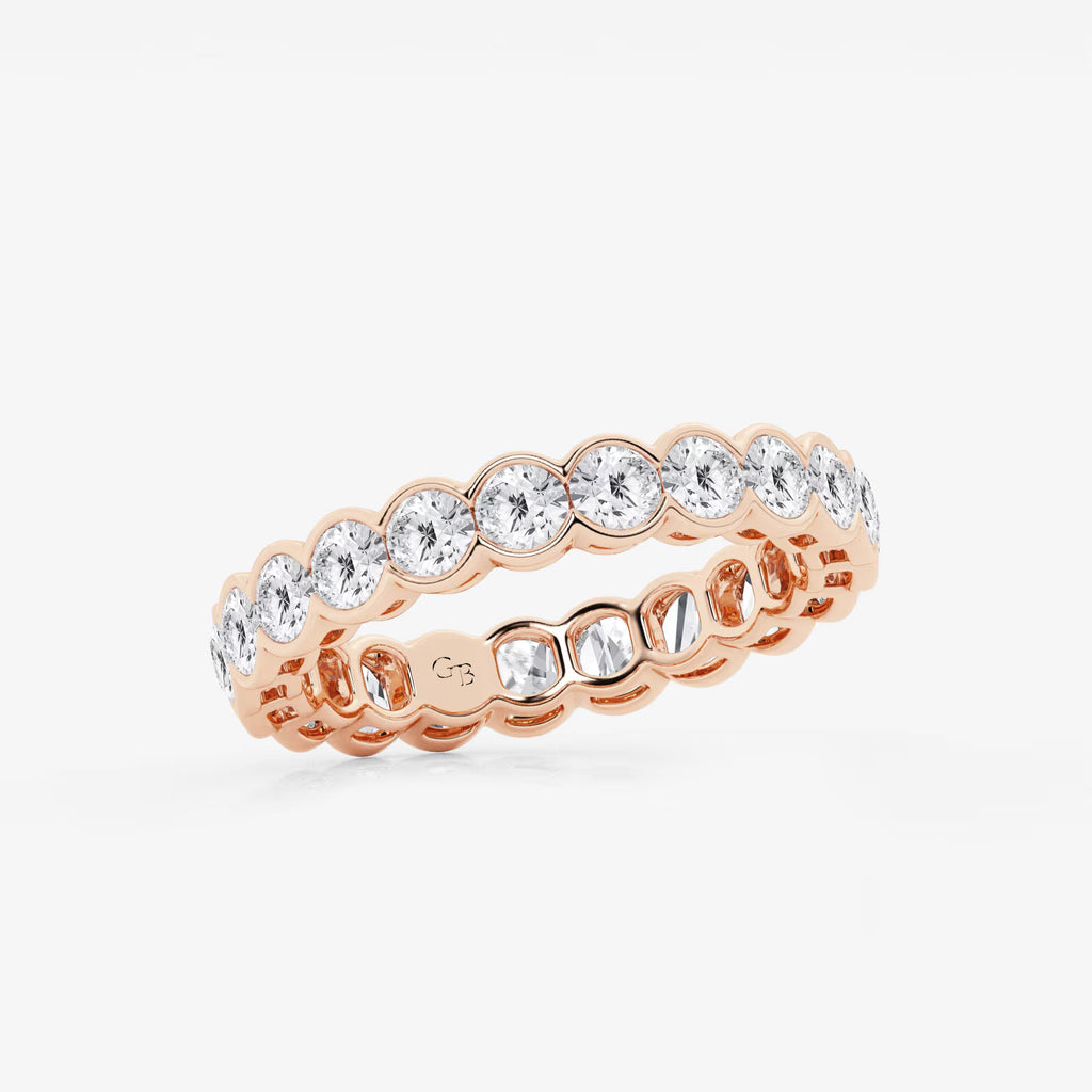 GWA054 - Additional Image 1 for  2 ctw Round Lab Grown Diamond Half Bezel Eternity Band - 3.6mm Width