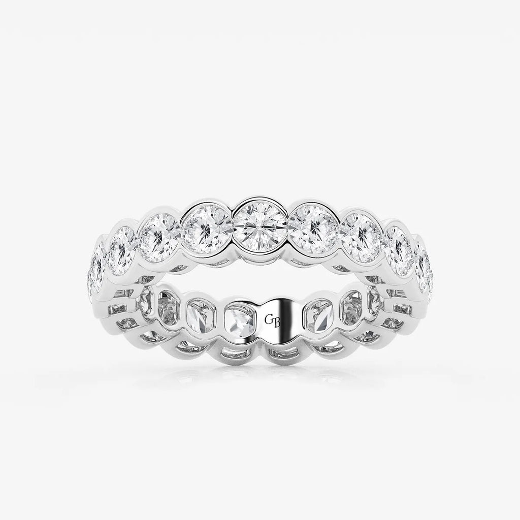 GWA054 - product video for 3 ctw Round Lab Grown Diamond Half Bezel Eternity Band - 4.4mm Width