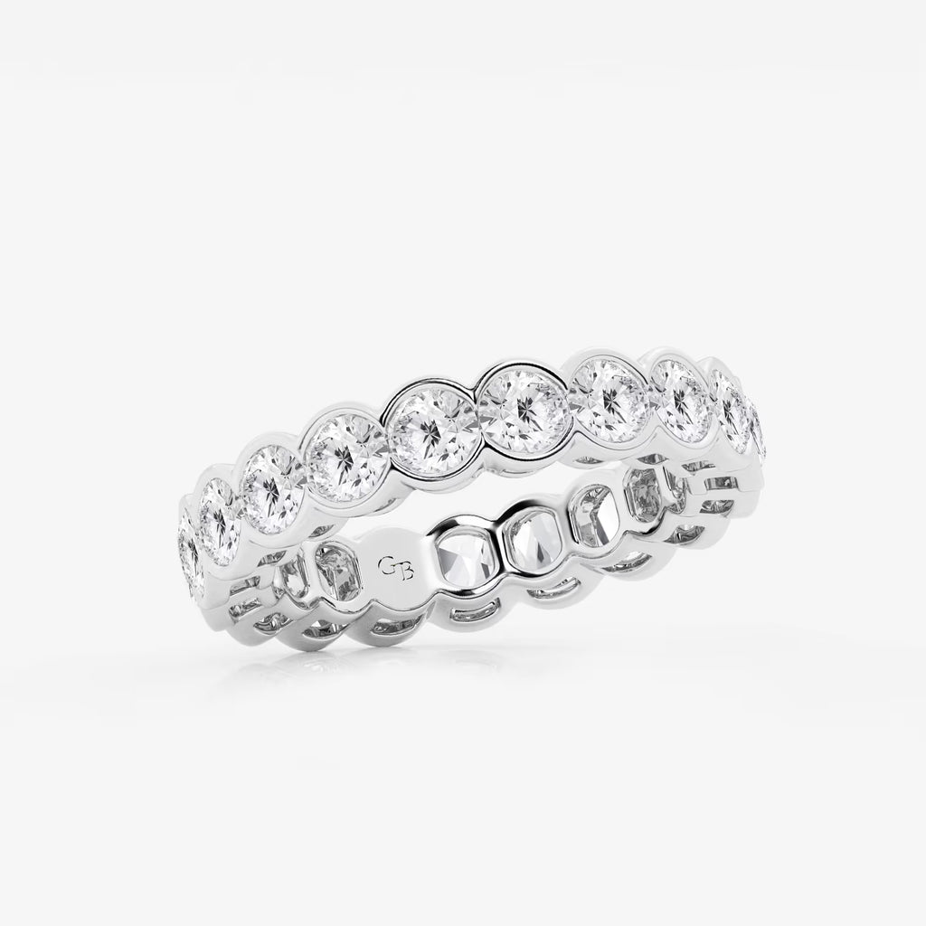 GWA054 - Additional Image 1 for  3 ctw Round Lab Grown Diamond Half Bezel Eternity Band - 4.4mm Width