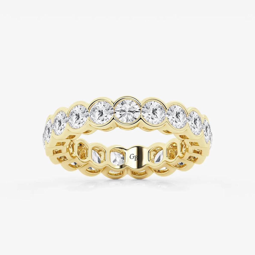 GWA054 - product video for 3 ctw Round Lab Grown Diamond Half Bezel Eternity Band - 4.4mm Width