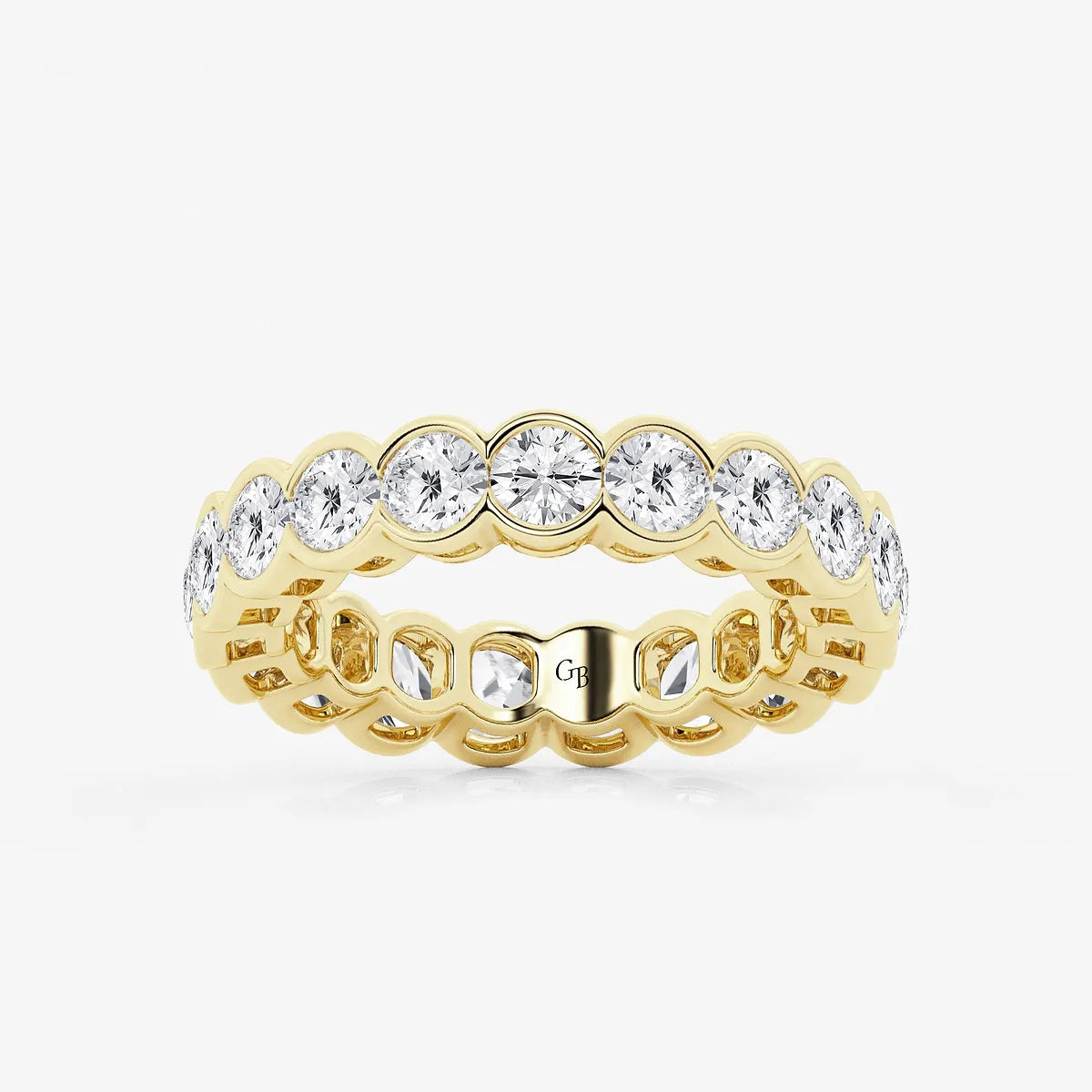 GWA054 - product video for 3 ctw Round Lab Grown Diamond Half Bezel Eternity Band - 4.4mm Width