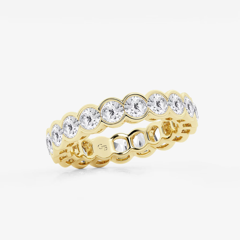 GWA054 - Additional Image 1 for  3 ctw Round Lab Grown Diamond Half Bezel Eternity Band - 4.4mm Width
