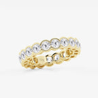 GWA054 - Additional Image 1 for  3 ctw Round Lab Grown Diamond Half Bezel Eternity Band - 4.4mm Width