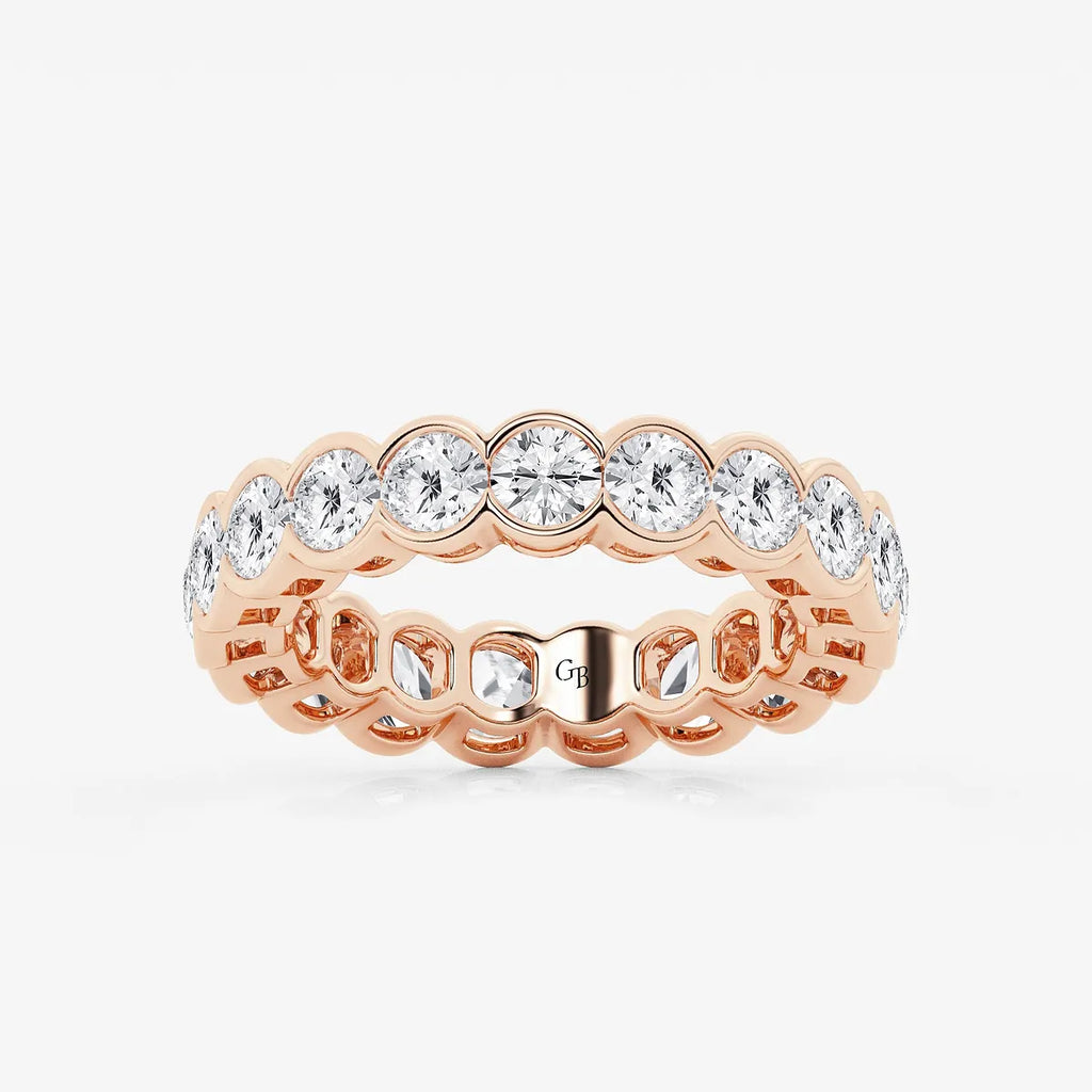 GWA054 - product video for 3 ctw Round Lab Grown Diamond Half Bezel Eternity Band - 4.4mm Width