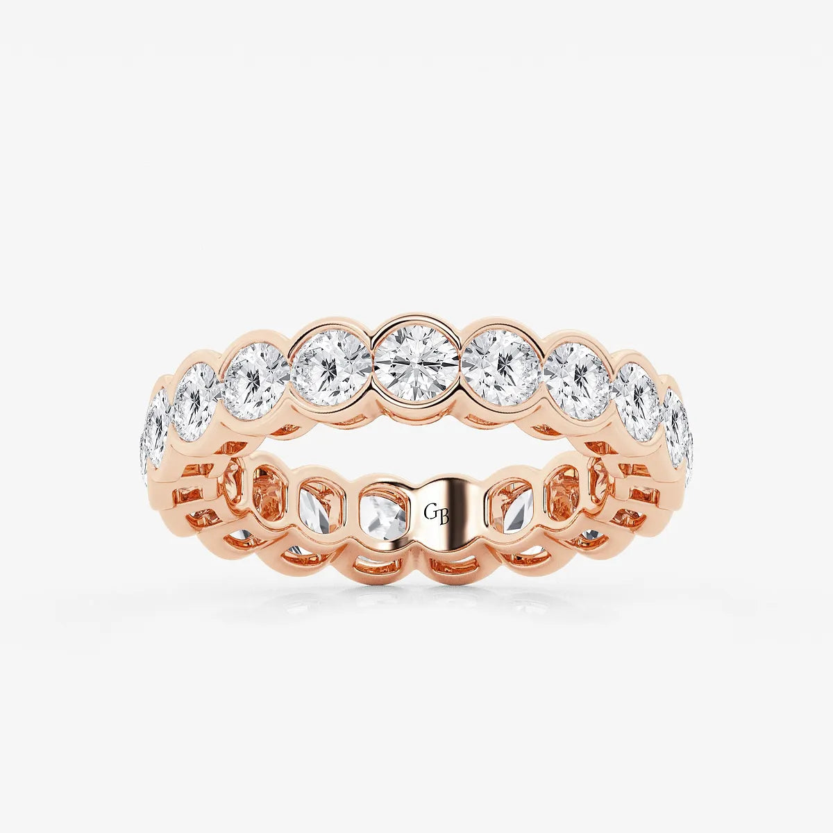 GWA054 - product video for 3 ctw Round Lab Grown Diamond Half Bezel Eternity Band - 4.4mm Width