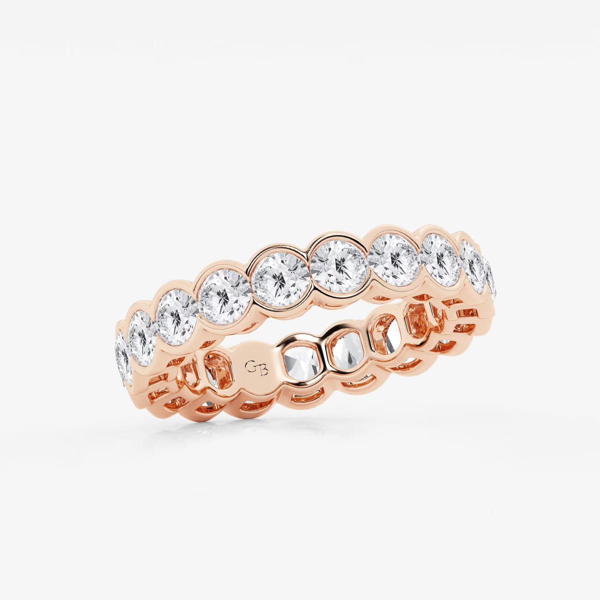 GWA054 - Additional Image 1 for  3 ctw Round Lab Grown Diamond Half Bezel Eternity Band - 4.4mm Width