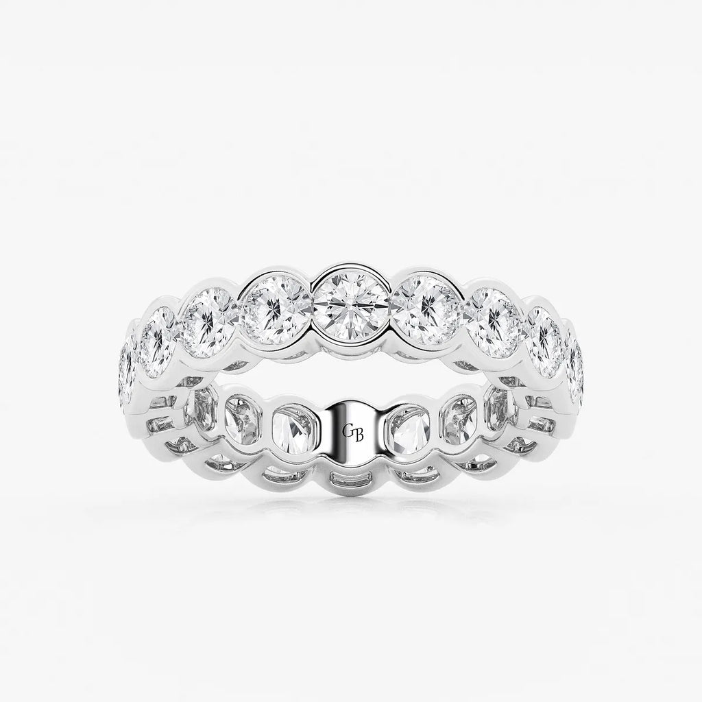 GWA054 - product video for 4 ctw Round Lab Grown Diamond Half Bezel Eternity Band - 4.7mm Width
