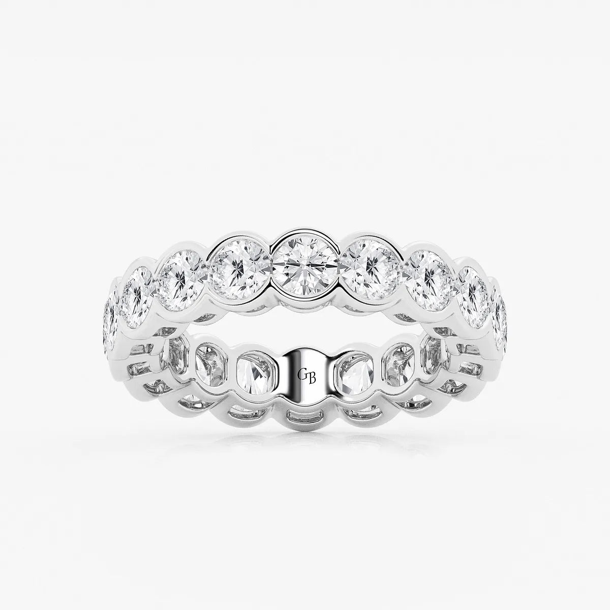 GWA054 - product video for 4 ctw Round Lab Grown Diamond Half Bezel Eternity Band - 4.7mm Width