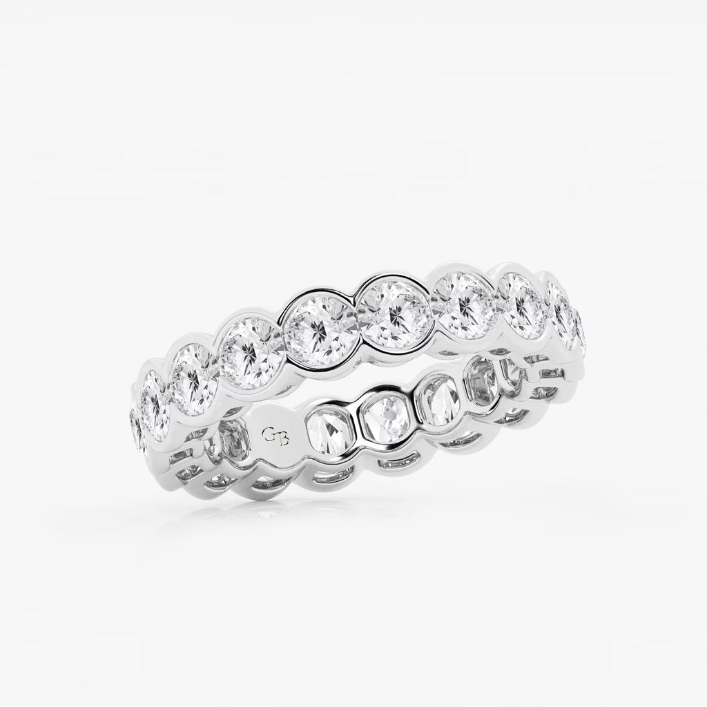 GWA054 - Additional Image 1 for  4 ctw Round Lab Grown Diamond Half Bezel Eternity Band - 4.7mm Width